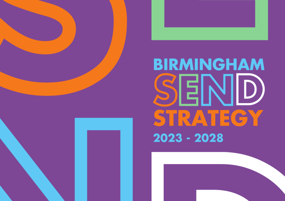 A thumbnail picture for the Birmingham SEND Strategy 2023-2028. Click here to open the SEND Strategy PDF document in a new web tab